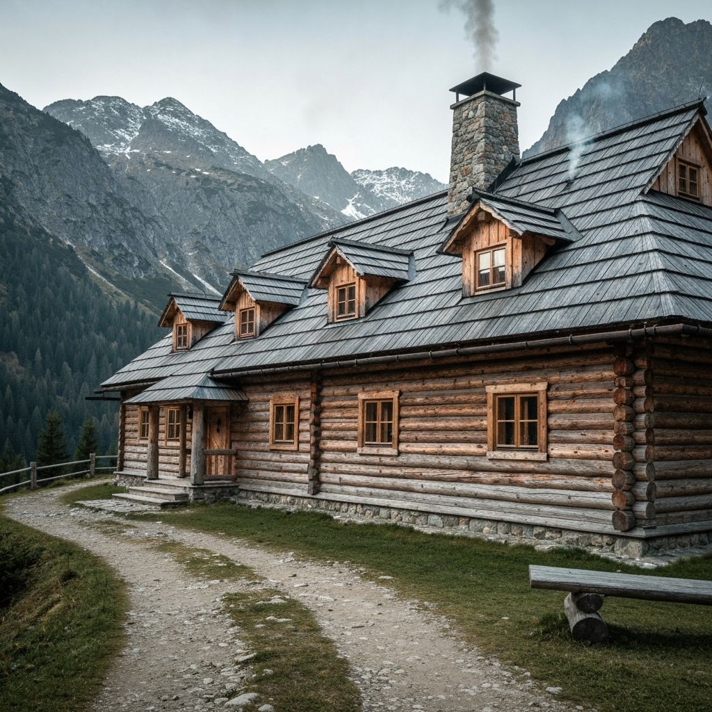 Traditional Polish mountain lodge exterior